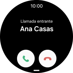 Pulsa el icono de responder llamadas y desliza el dedo hacia arriba para contestar la llamada. Pulsa el icono de responder llamadas y desliza el dedo hacia arriba para contestar la llamada.