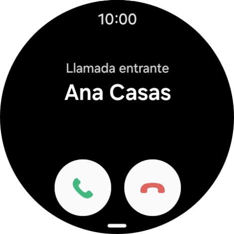Pulsa el icono de responder llamadas y desliza el dedo hacia arriba para contestar la llamada. Pulsa el icono de responder llamadas y desliza el dedo hacia arriba para contestar la llamada.