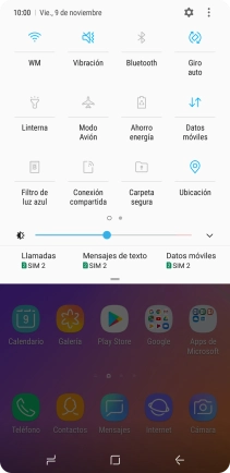Pulsa el icono de datos móviles para activar o desactivar la función. Pulsa el icono de datos móviles para activar o desactivar la función.