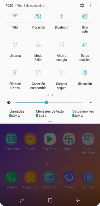 Pulsa el icono de datos móviles para activar o desactivar la función. Pulsa el icono de datos móviles para activar o desactivar la función.