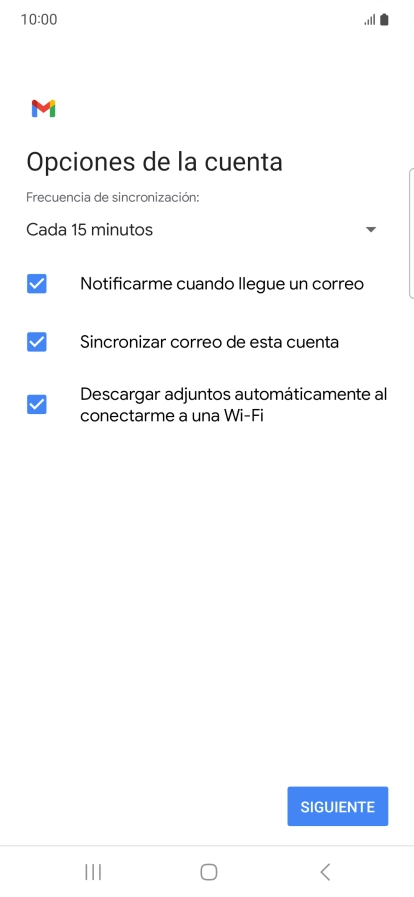 Si aparece en la pantalla esta imagen, tu cuenta de correo electrónico ha sido reconocida y configurada automáticamente. Sigue las indicaciones de la pantalla para introducir más información y terminar la configuración. Si aparece en la pantalla esta imagen, tu cuenta de correo electrónico ha sido reconocida y configurada automáticamente. Sigue las indicaciones de la pantalla para introducir más información y terminar la configuración.