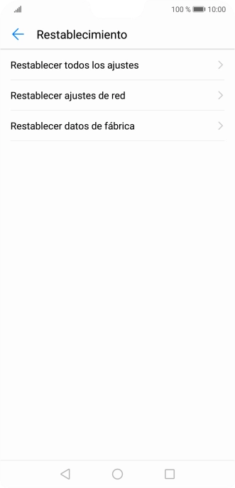 Pulsa Restablecer datos de fábrica. Pulsa Restablecer datos de fábrica.