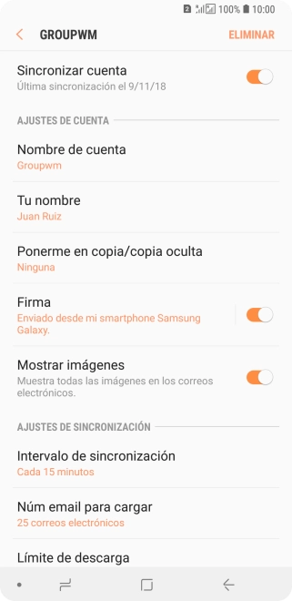 Pulsa Nombre de cuenta.
