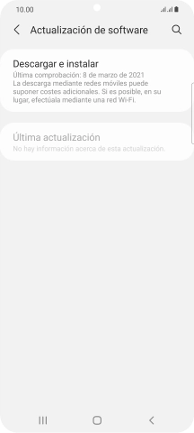 Pulsa Descargar e instalar. Si hay una versión de software nueva disponible, aparecerá ahora en la pantalla. Sigue las indicaciones de la pantalla para actualizar el software del teléfono. Pulsa Descargar e instalar. Si hay una versión de software nueva disponible, aparecerá ahora en la pantalla. Sigue las indicaciones de la pantalla para actualizar el software del teléfono.