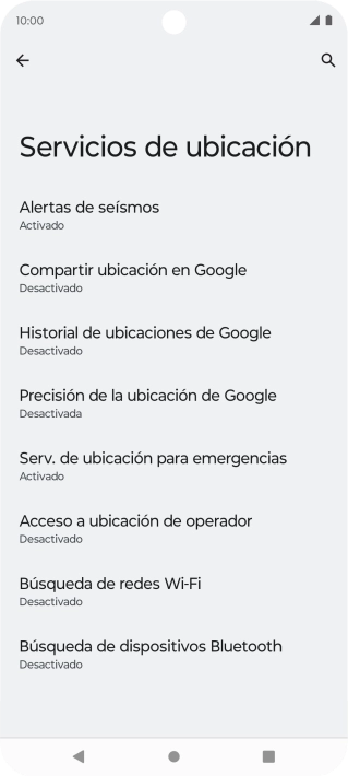 Pulsa Precisión de la ubicación de Google. Pulsa Precisión de la ubicación de Google.