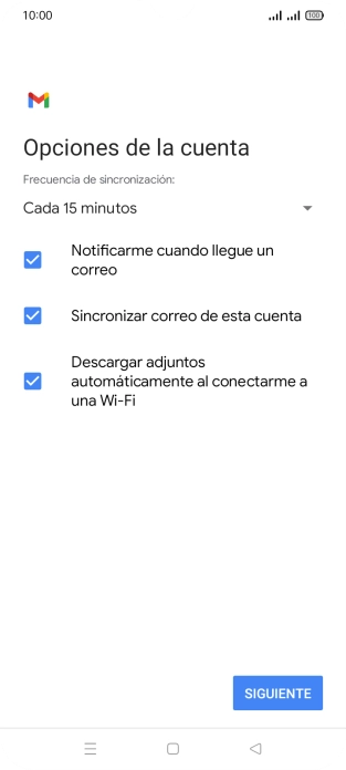 Si aparece en la pantalla esta imagen, tu cuenta de correo electrónico ha sido reconocida y configurada automáticamente. Sigue las indicaciones de la pantalla para introducir más información y terminar la configuración. Si aparece en la pantalla esta imagen, tu cuenta de correo electrónico ha sido reconocida y configurada automáticamente. Sigue las indicaciones de la pantalla para introducir más información y terminar la configuración.