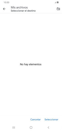 Si deseas crear una nueva carpeta, pulsa el icono de nueva carpeta y sigue las indicaciones de la pantalla para crearla.
