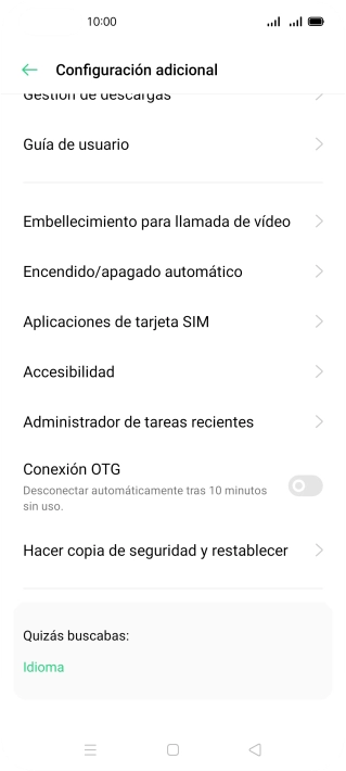 Pulsa Hacer copia de seguridad y restablecimiento.