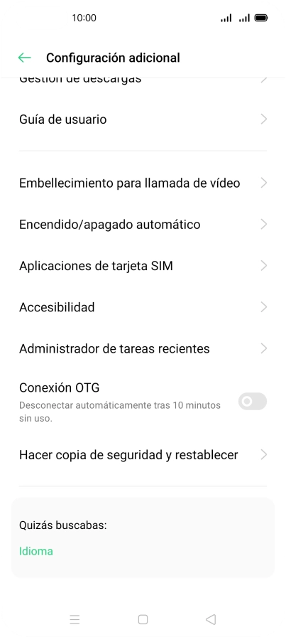 Pulsa Hacer copia de seguridad y restablecimiento.