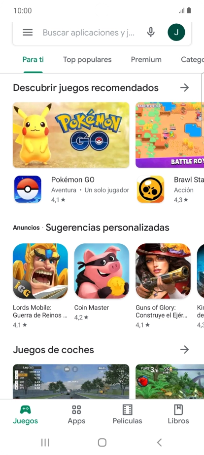 Desliza el dedo hacia la derecha desde la parte izquierda de la pantalla.