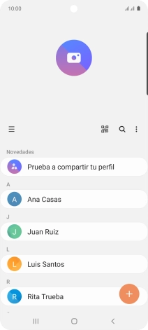 Pulsa el icono de nuevo contacto. Pulsa el icono de nuevo contacto.