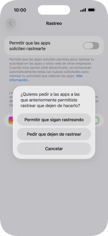 Si desactivas la función, pulsa el ajuste deseado. Si desactivas la función, pulsa el ajuste deseado.
