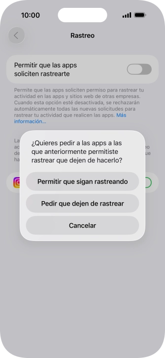 Si desactivas la función, pulsa el ajuste deseado. Si desactivas la función, pulsa el ajuste deseado.