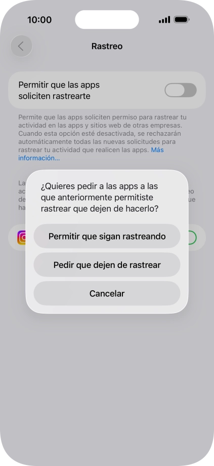 Si desactivas la función, pulsa el ajuste deseado. Si desactivas la función, pulsa el ajuste deseado.