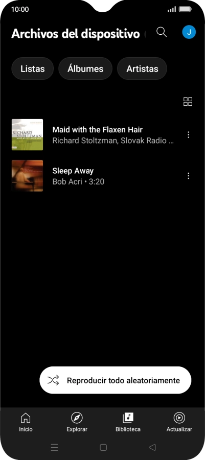 Pulsa el archivo de música deseado. Pulsa el archivo de música deseado.