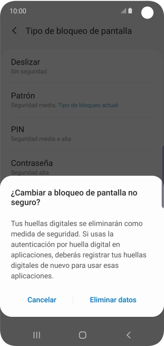 Pulsa Eliminar datos. Pulsa Eliminar datos.