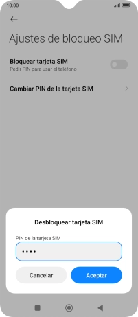 Introduce tu código PIN y pulsa Aceptar.