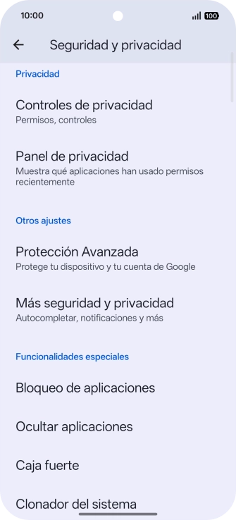 Pulsa Más seguridad y privacidad. Pulsa Más seguridad y privacidad.