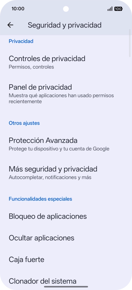 Pulsa Más seguridad y privacidad. Pulsa Más seguridad y privacidad.
