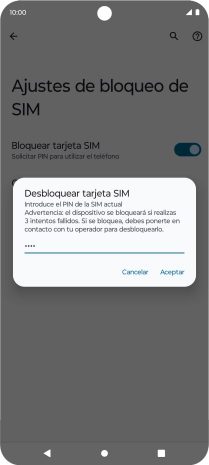 Introduce tu código PIN y pulsa Aceptar. Introduce tu código PIN y pulsa Aceptar.