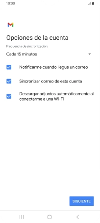 Si aparece en la pantalla esta imagen, tu cuenta de correo electrónico ha sido reconocida y configurada automáticamente. Sigue las indicaciones de la pantalla para introducir más información y terminar la configuración.