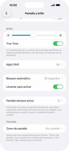 Pulsa Pantalla siempre activa. Pulsa Pantalla siempre activa.