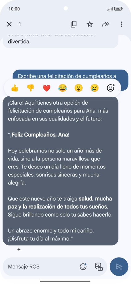 Pulsa la propuesta de texto de Gemini durante unos instantes. Sigue las indicaciones de la pantalla para utilizar el texto propuesto. Pulsa la propuesta de texto de Gemini durante unos instantes. Sigue las indicaciones de la pantalla para utilizar el texto propuesto.