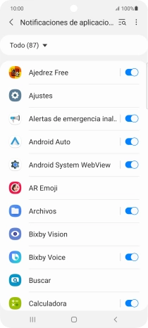 Pulsa el indicador junto a las apps deseadas para activar o desactivar la función. Pulsa el indicador junto a las apps deseadas para activar o desactivar la función.