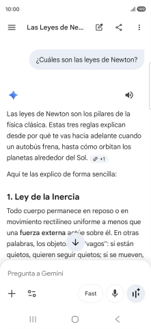 La transcripción de la conversación con Gemini Live aparece ahora en la pantalla.
