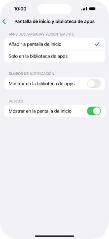 Para añadir nuevas apps descargadas a la pantalla de inicio y a la biblioteca de apps, pulsa Añadir a pantalla de inicio. Para añadir nuevas apps descargadas a la pantalla de inicio y a la biblioteca de apps, pulsa Añadir a pantalla de inicio.