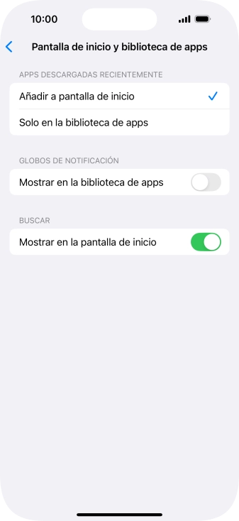 Para añadir nuevas apps descargadas a la pantalla de inicio y a la biblioteca de apps, pulsa Añadir a pantalla de inicio. Para añadir nuevas apps descargadas a la pantalla de inicio y a la biblioteca de apps, pulsa Añadir a pantalla de inicio.