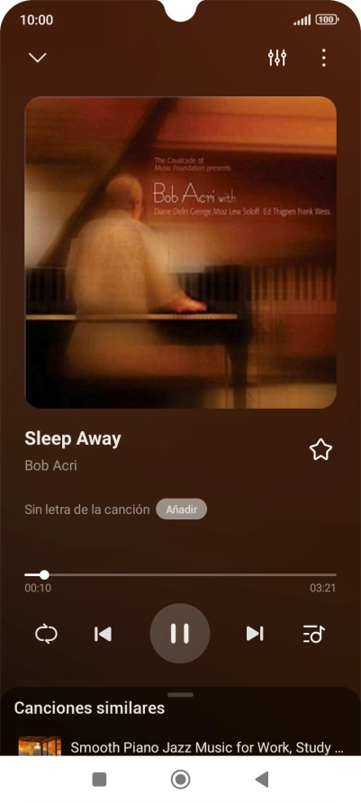 Pulsa la flecha hacia la derecha para ir al archivo de música siguiente. Pulsa la flecha hacia la derecha para ir al archivo de música siguiente.