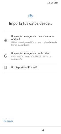 Pulsa el modo de transferencia deseado y sigue las indicaciones de la pantalla para transferir contenido desde el otro teléfono y finalizar la activación de tu teléfono. Pulsa el modo de transferencia deseado y sigue las indicaciones de la pantalla para transferir contenido desde el otro teléfono y finalizar la activación de tu teléfono.