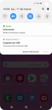 Pulsa Toca para otras opciones USB..