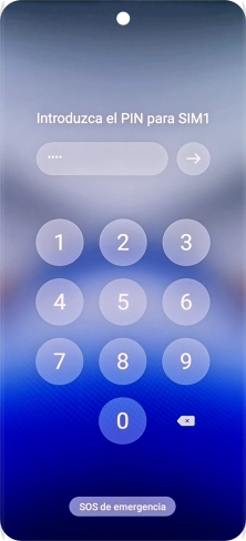 Si tu tarjeta SIM está bloqueada, introduce el código PIN y pulsa la flecha hacia la derecha. Si tu tarjeta SIM está bloqueada, introduce el código PIN y pulsa la flecha hacia la derecha.