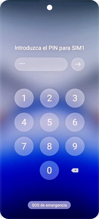 Si tu tarjeta SIM está bloqueada, introduce el código PIN y pulsa la flecha hacia la derecha. Si tu tarjeta SIM está bloqueada, introduce el código PIN y pulsa la flecha hacia la derecha.