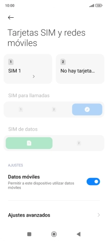 Pulsa el nombre de la tarjeta SIM. Pulsa el nombre de la tarjeta SIM.