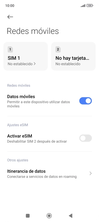 Pulsa Itinerancia de datos. Pulsa Itinerancia de datos.