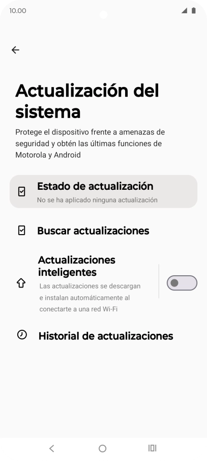 Pulsa Buscar actualizaciones. Si hay una versión de software nueva disponible, aparecerá ahora en la pantalla. Sigue las indicaciones de la pantalla para actualizar el software del teléfono. Pulsa Buscar actualizaciones. Si hay una versión de software nueva disponible, aparecerá ahora en la pantalla. Sigue las indicaciones de la pantalla para actualizar el software del teléfono.