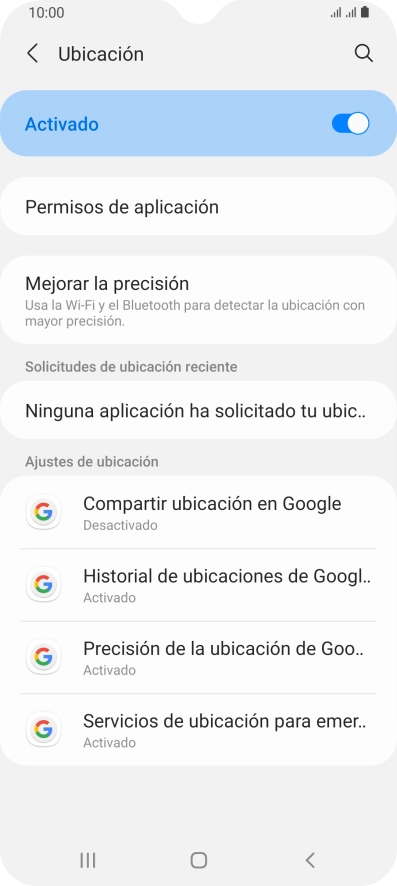 Pulsa Permisos de aplicación. Pulsa Permisos de aplicación.