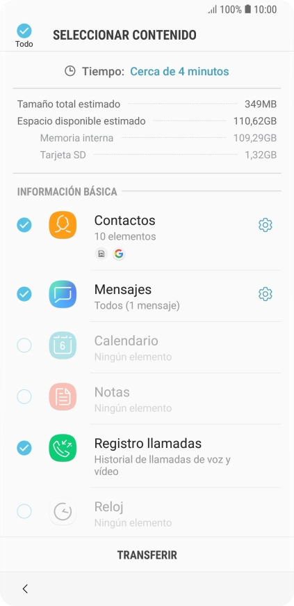 Pulsa los tipos de datos deseados. Pulsa los tipos de datos deseados.
