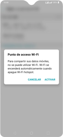 Si la función de wifi está activada, pulsa ACTIVAR. Si la función de wifi está activada, pulsa ACTIVAR.