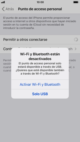 Si el wifi está desactivado, pulsa Activar Wi-Fi y Bluetooth.