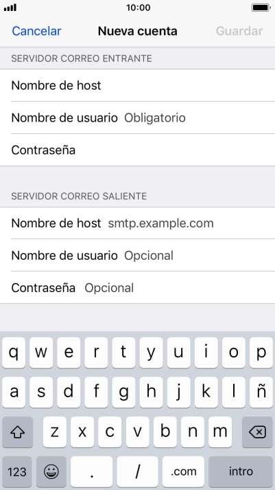 Pulsa Nombre de usuario e introduce el nombre de usuario de tu cuenta de correo electrónico. Pulsa Nombre de usuario e introduce el nombre de usuario de tu cuenta de correo electrónico.
