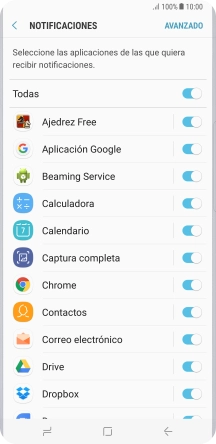 Pulsa el indicador junto a la app deseada para activar o desactivar la función. Pulsa el indicador junto a la app deseada para activar o desactivar la función.