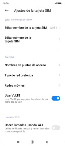 Pulsa Nombres de puntos de acceso. Pulsa Nombres de puntos de acceso.