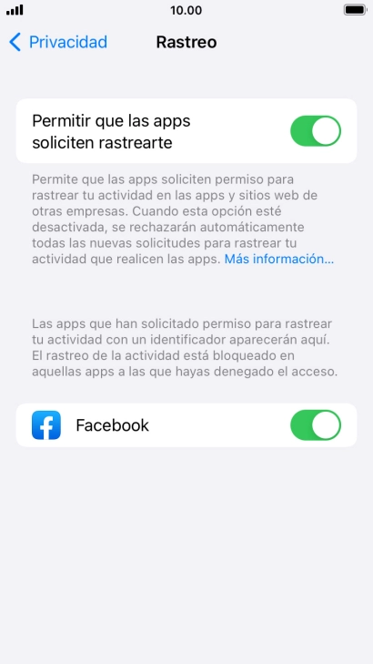 Pulsa el indicador junto a 
