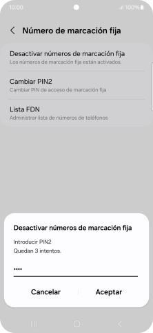 Introduce el código PIN2 y pulsa Aceptar. Introduce el código PIN2 y pulsa Aceptar.