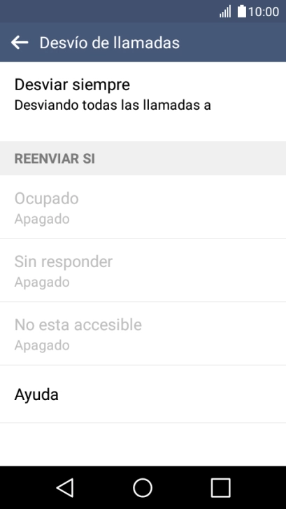 Pulsa el tipo de desvío deseado.