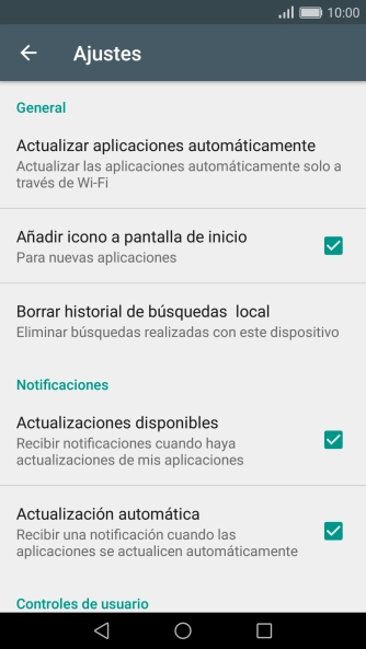 Pulsa Actualizar aplicaciones automáticamente.